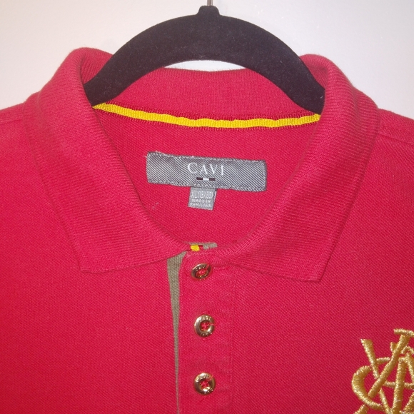 Cavi Boy's XL Red Polo Shirt With Epilettes Gold Embroidery and Buttons - Picture 5 of 13